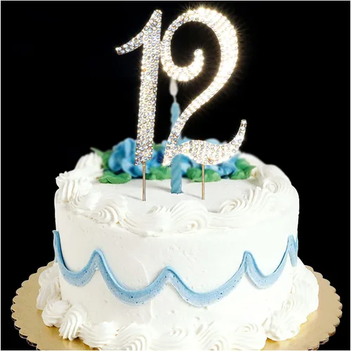 Miniatura 11 de 50 decoraciones para tartas Gemas de diamantes de imitación brillantes de alta calidad Ideas de decoración de fiesta de cumpleaños 50 o Oro