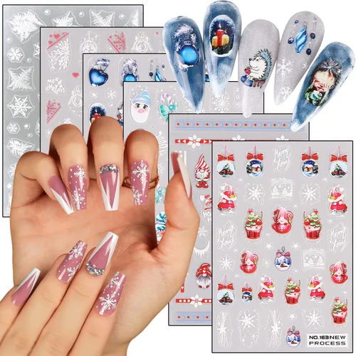 Miniatura 10 de Calcomanías de arte de uñas doradas, diseño de sol, luna, estrellas, línea de corazón, flores, calcomanías autoadhesivas para uñas, calcomanías