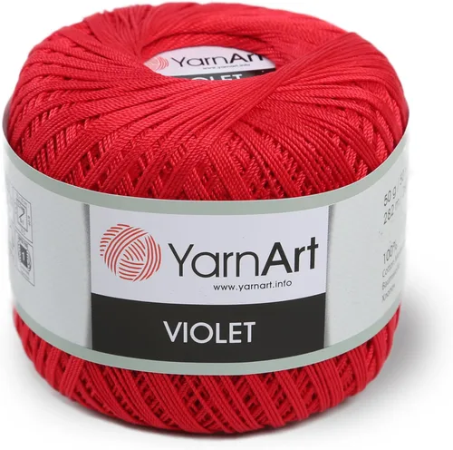 Miniatura 23 de Yarn Art - 1 madeja YarnArt Violet, 100 hilos de hilo de algodón mercerizado, hilo de ganchillo para tejer a mano, bordado y manualidades