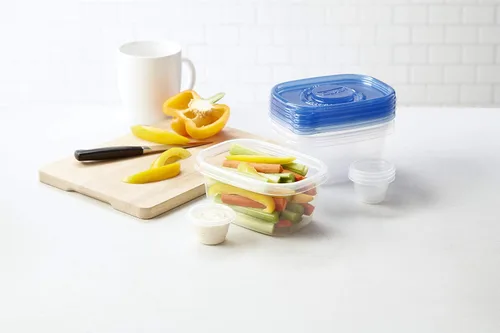 Miniatura 9 de Recipientes de almacenamiento de alimentos GladWare To Go, rectángulo mediano con capacidad para 24 onzas de alimentos, juego de 4