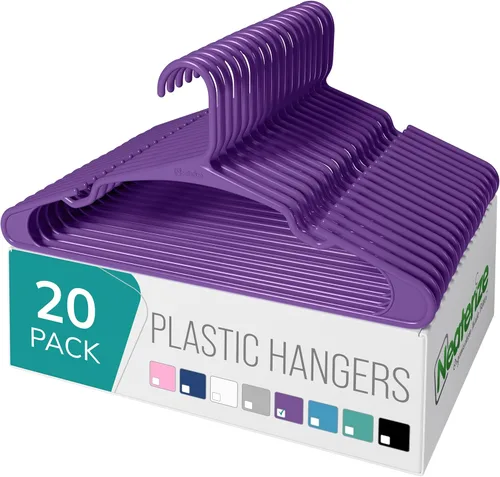 Miniatura 20 de NEATERIZE Ganchos para Colgar Ropa 50 Pack Azul - Ganchos de Plástico - Percheros de Ropa