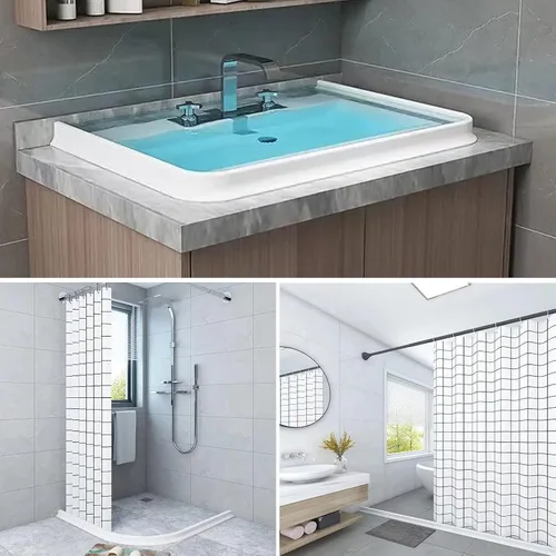 Miniatura 7 de Protector de agua plegable para ducha, protector contra salpicaduras de agua, barrera de agua para cabina de ducha, retenedor para separación húmeda