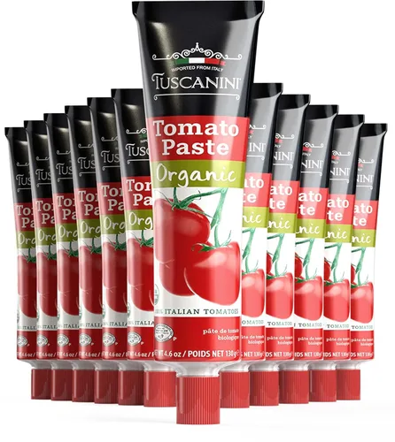 Miniatura 6 de Tuscanini Pasta de tomate orgánica premium en un tubo de 4.6 onzas (4.6 onzas, 2) Tomates 100% italianos, totalmente naturales, sin OMG