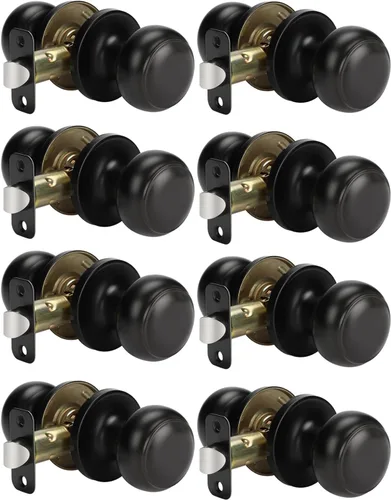 Miniatura 56 de Goldenwarm - Perillas interiores de puerta de bronce aceitado, perillas para puerta de dormitorio, pomo de puerta de bronce con privacidad, perilla