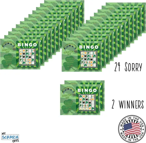 Miniatura 3 de My Scratch Offs Paquete de 26 tarjetas para raspar del día de San Patricio, trébol de los días de San Patricio, para tarjetas de bingo, recuerdos