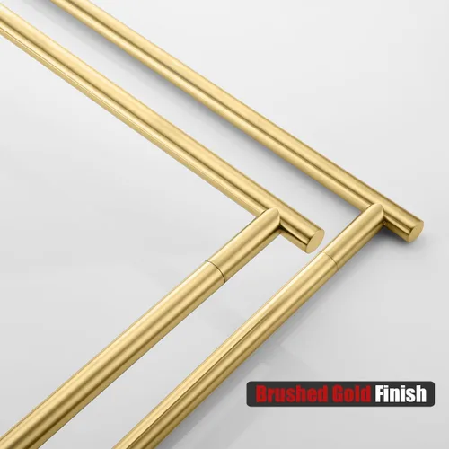 Miniatura 6 de JQK BTH120L30-WG - Toallero de baño de pie independiente, color dorado, de 30 pulgadas, estante doble para toallas para suelo de baño, dorado