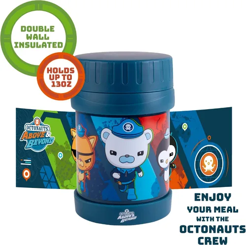 Miniatura 6 de Octonauts Above & Beyond - Tarro de alimentos de acero inoxidable de 13 onzas para niños, con aislamiento al vacío de doble pared azul, a prueba