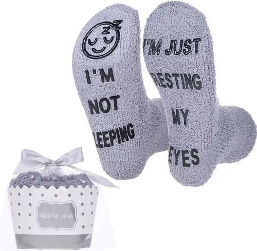 ZXGXLAW Regalos de cumpleaños para papá, hombres, marido, abuelo, mujer, idea del día del padre, Navidad, Im Not Sleeping calcetines divertidos
