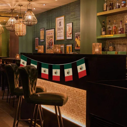 Miniatura 6 de Anley Banderines de cuerda de Estados Unidos Mexicanos – Eventos patrióticos 16 de septiembre Decoración de la Independencia Mexicana Barras México