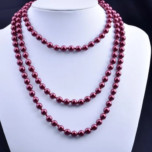 Miniatura 3 de Collar de perlas retro vintage Collar de perlas de imitación largas en capas para mujeres y niñas