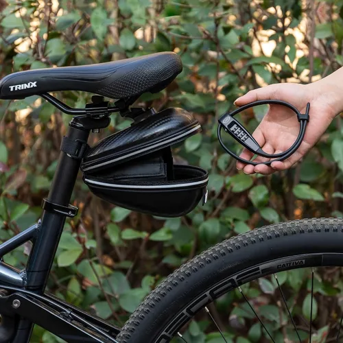 Miniatura 7 de CXWXC Cerradura de amarre con cremallera, 4 dígitos para casco de bicicleta, motocicleta, patineta, esquís, snowboard, cochecito y gabinete, ideal