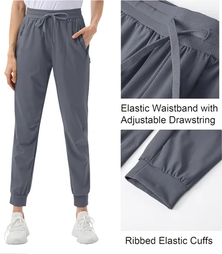 Miniatura 5 de MAGCOMSEN Pantalones de senderismo para mujer, de secado rápido, ligeros, con cintura elástica, con bolsillos con cremallera