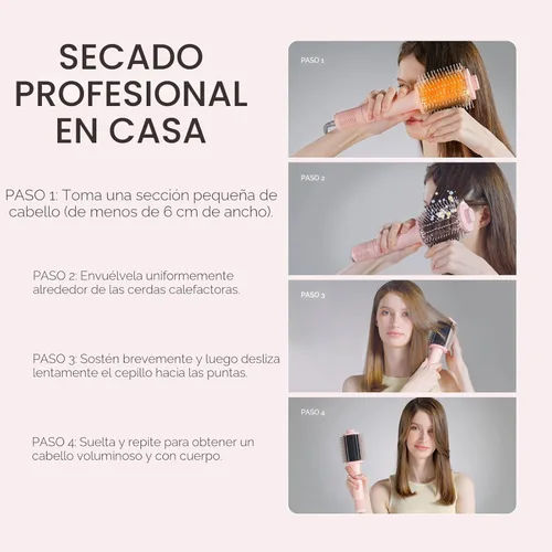 Miniatura 9 de TYMO Cepillo secador de pelo 4.0, ligero 3 veces más rápido, cepillo secador de pelo iónico 5 en 1 que añade brillo, volumen y plenitud para estilos