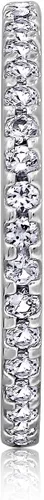 Miniatura 55 de Amazon Essentials Anillo de plata de ley chapada en platino o oro con circonita cúbica redonda de elementos infinitos