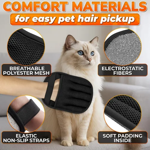 Miniatura 5 de Cat Hair Remover Glove – Electrostatic Five-Finger Fur Remover for Cats & Dogs, Reusable Polyester Glove 9.25"x6.69" for Couch, Carpet, Car Seat