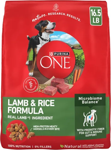 Purina ONE Comida seca para perros con fórmula de cordero y arroz, bolsa de 16.5 libras