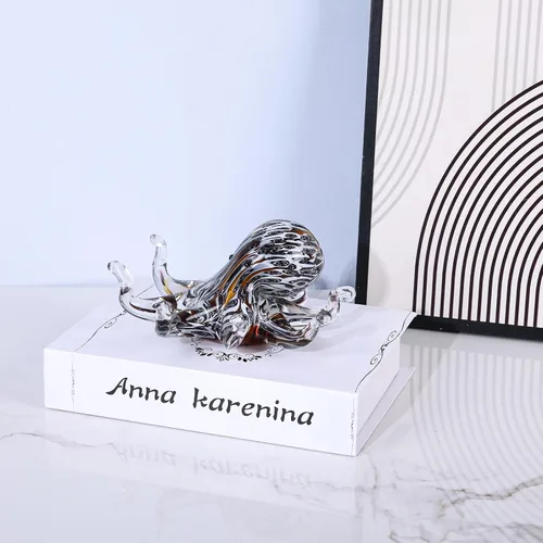Miniatura 8 de LCCCK Estatua de pulpo de cristal para decoración del hogar, decoración de vidrio soplado a mano, escultura de pulpo, escritorio de oficina de arte