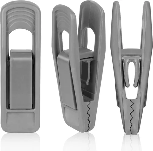 Miniatura 14 de Tinfol 40 clips de plástico para colgar – Clips de agarre fuerte, clip de falda de pantalón blanco, clip de dedo multiusos para perchas de ropa