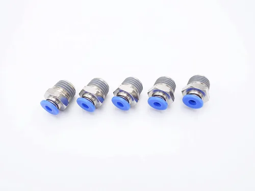 Miniatura 35 de Accesorio de conexión de empuje 5/32" Tubo OD x 10-32 UNF rosca macho, Conectores neumáticos de aire y agua de empuje rápido rectos para macho