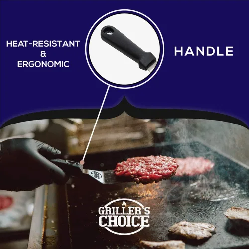 Miniatura 2 de Griller's Choice - Juego de espátulas para plancha de acero inoxidable, duradero, calidad comercial, apto para lavavajillas, ideal para Hibachi
