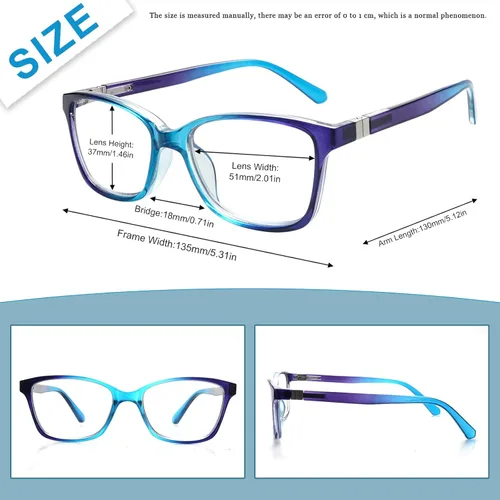 Miniatura 2 de Paquete de 4 lentes de lectura progresivos multienfoque para mujeres y hombres, bisagra de resorte, bloqueo de luz azul, lectores Mezcla