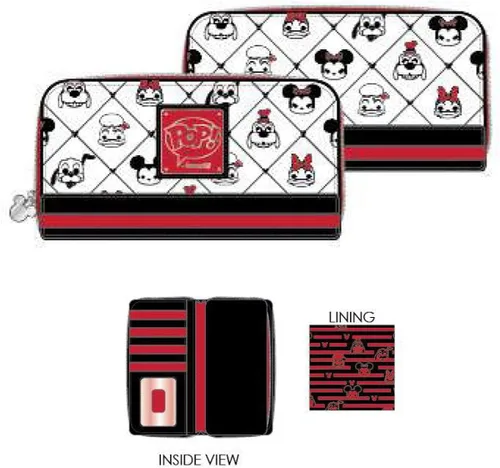 Miniatura 3 de Loungefly Disney Sensational 6 AOP Cartera de piel vegana con cremallera color blanco mediano