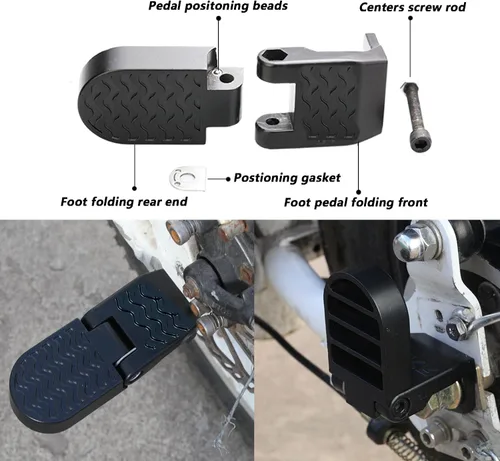 Miniatura 3 de LOOEEL 1 par 0.394 in U ranura bicicleta pedales trasero plegable asiento trasero pedales pedales ciclismo accesorios para bicicleta de montaña