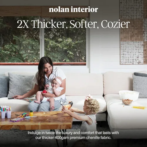 Miniatura 4 de Nolan Interior Miracle - Funda de sofá pequeña, latte - Funda de cojín de felpa con tela ultrasuave, elástica y gruesa, a prueba de mascotas, apta