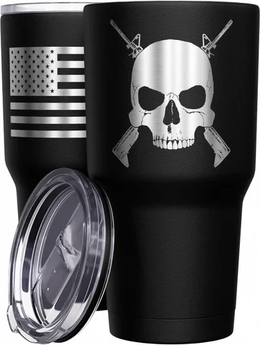 Miniatura 33 de We The People Holsters - Momma Bear - Vaso de café - Taza de viaje de café con bandera americana - Vaso grabado - Vaso termo doble - 30 onzas