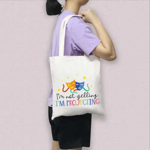 Miniatura 7 de BDPWSS Bolsa de teatro Drama Actor Actriz Regalo Comedia Tragedia Máscara Bolsa de teatro Bolsa de viaje I'm Not Yelling I'm Projecting