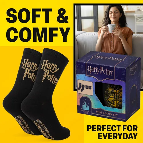 Miniatura 3 de Get Trend Juego de tazas de café y calcetines de Harry Potter, taza de cerámica de 11.5 onzas con calcetines altos, bonitos regalos para mujeres
