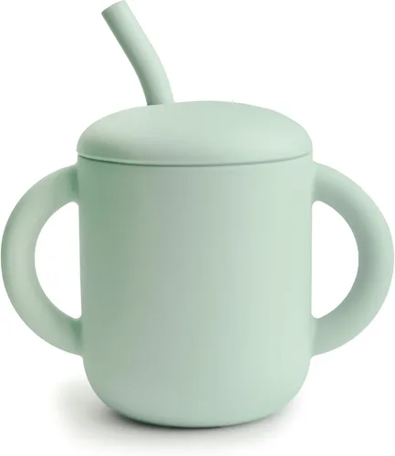 Miniatura 15 de mushie - Taza de entrenamiento de silicona 100% y pajita para niños pequeños 6 meses en adelante (Ballenas)