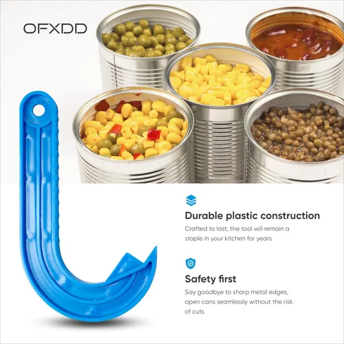 Miniatura 4 de Abrelatas manual de ganchos, abridor de latas de comida para mascotas, abrelatas de comida fácil de tirar de anillo (1 color)