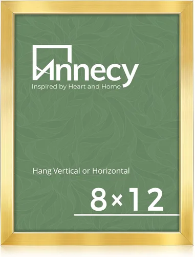 Miniatura 39 de Annecy Portarretratos dorado de 12 x 18 pulgadas (paquete de 1), marco de 12 x 18 pulgadas para decoración de pared, estilo clásico dorado