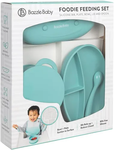Miniatura 7 de Bazzle Baby Foodie Feeding Set for babies - roll up bib suction plate, bowll