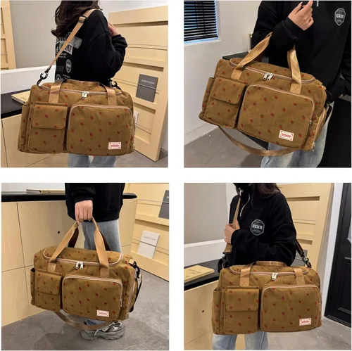 Miniatura 407 de Pequeña bolsa de gimnasio para mujer, bolsa de viaje con compartimento para zapatos