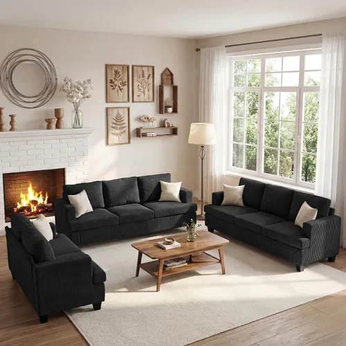 Miniatura 15 de Apicizon Cloud Couches Juegos de Muebles para Sala de Estar, Juego de Sofá Loveseat de 2 Plazas y Sofá de 3 Plazas para Dormitorio, Cómodo Sofá Cama