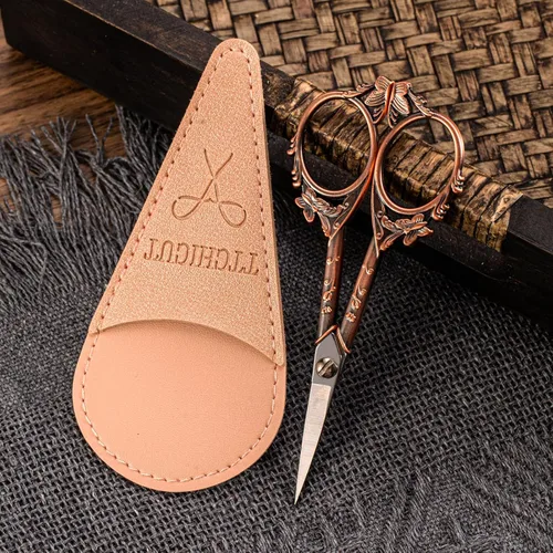 Miniatura 5 de Tijeras vintage de acero inoxidable, pequeñas tijeras de costura y ganchillo para costura, manualidades y trabajos de arte, herramienta manual