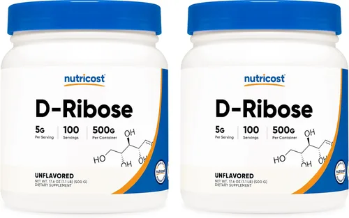 Miniatura 6 de Nutricost D-ribosa en polvo de 17.64 oz, 5000 mg por porción, sin OMG (17.64 oz)