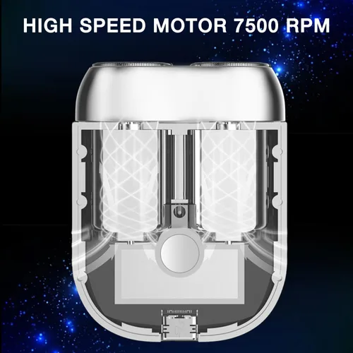 Miniatura 6 de Psycat Mini afeitadora eléctrica de doble cabeza, afeitadora de doble cabeza, actualización 2025, portátil, lavable, recargable, azul