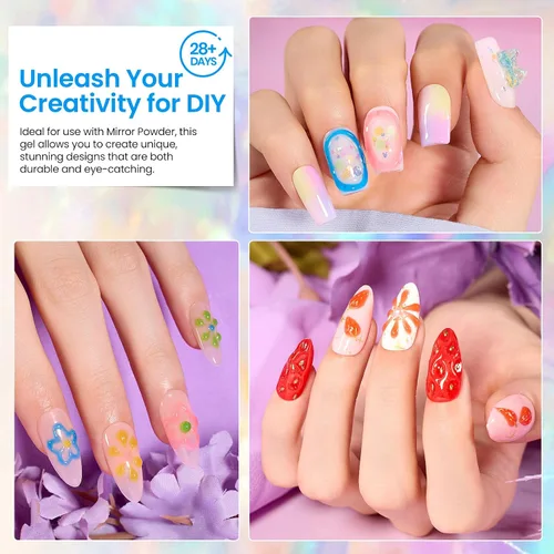 Miniatura 2 de Beetles Gel Escultor 3D Gel para Arte de Uñas - 6 Colores Esmalte de Uñas Sin Limpieza Pegamento para Arte de Uñas con Pedrería para Dibujar Moldear