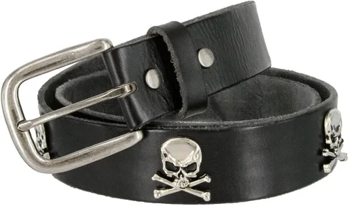 Miniatura 3 de Pirata Cráneo Crossbone Concho Full Grain Casual Jean cinturón de piel
