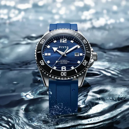 Miniatura 6 de FIYTA Reloj de buceo Ocean Series para hombre, automático, marcadores luminosos, bisel giratorio, resistente al agua hasta 984.3 ft, 1.709 in