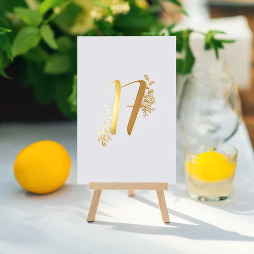 Miniatura 5 de Sweetzer & Orange - Números de mesa dorados para bodas – 1 a 25 elegantes tarjetas de mesa para bodas, bar mitzvah, decoraciones de quinceañera