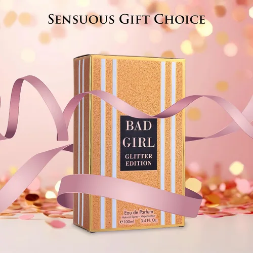 Miniatura 7 de Bad Girl Glitter Edition – Fragancia floral oriental para mujer – Notas superiores de almendra, café, bergamota y limón – Aroma base de haba tonka