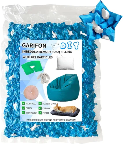 Miniatura 18 de Relleno de saco de frijoles Garifon, 9.1 kg de relleno de espuma viscoelástica triturada, relleno para silla de saco de frijoles, relleno de saco