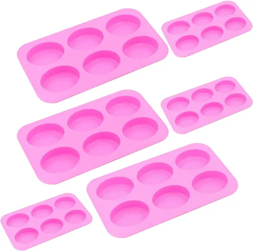 Miniatura 8 de KINJOEK 9 paquetes de 54 moldes rectangulares de silicona para jabón, moldes de silicona morada para hacer jabón a granel, moldes para hornear Morado