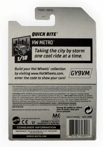 Miniatura 2 de Hot Wheels 2019 HW Metro Quick Bite (camión de comida) 189/250, rojo