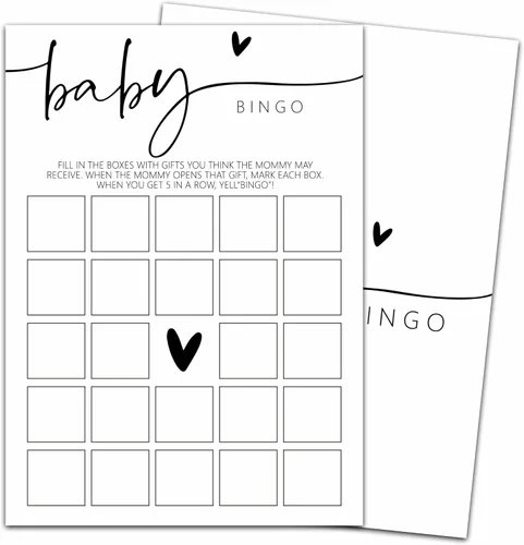 Divertidos Juegos de Baby Shower, Juego de Bingo para Bebés, Ideas de Decoraciones Minimalistas y Favores para Baby Shower, Suministros de Fiesta de