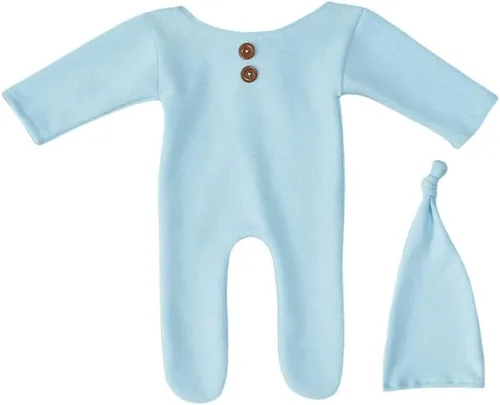 Miniatura 6 de Traje de fotografía para recién nacido, traje de bebé niño y niña, sesión de fotos de ganchillo, ropa de ganchillo, sombrero, pantalones, accesorio
